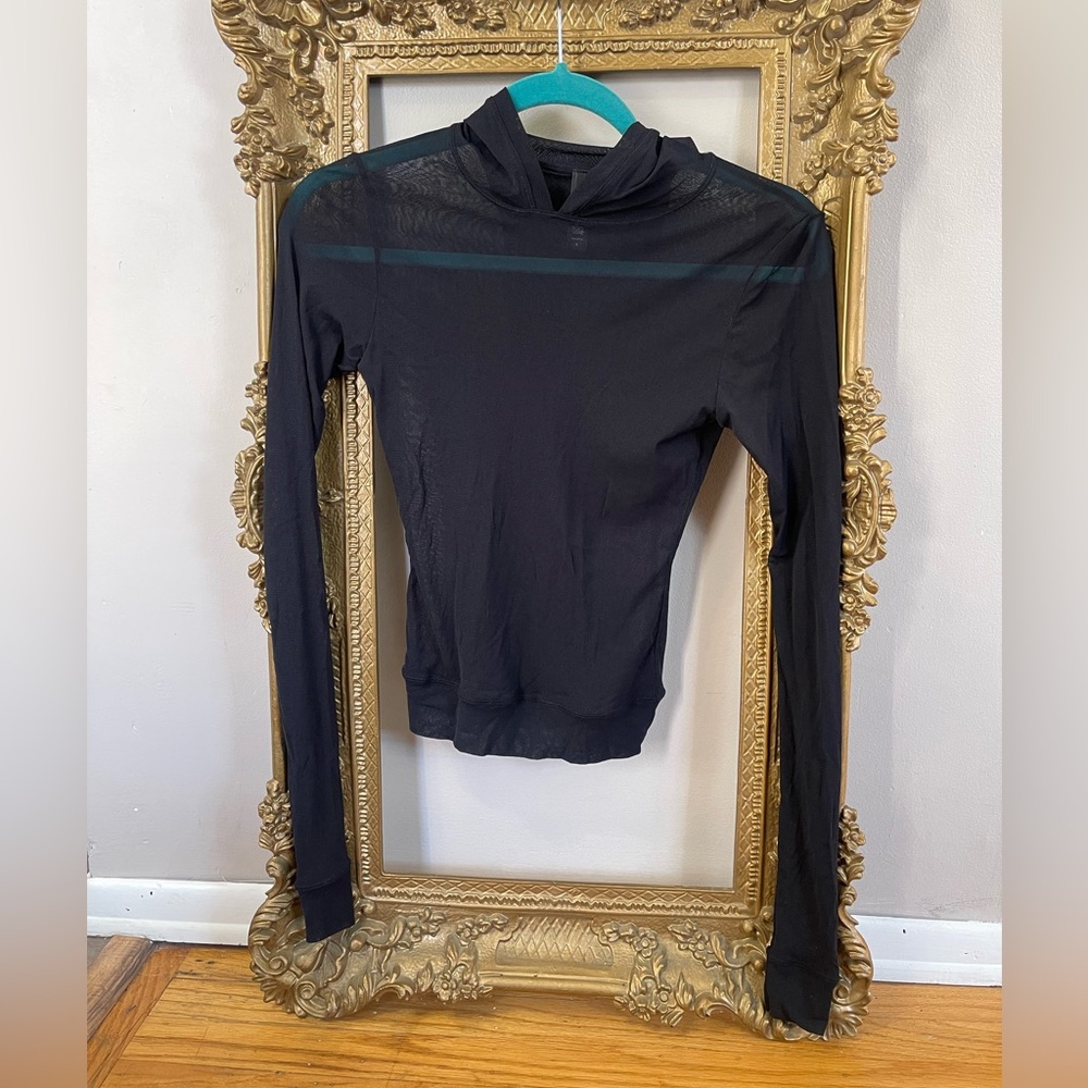 Skims Summer Mesh Hoodie - Onyx Size Small